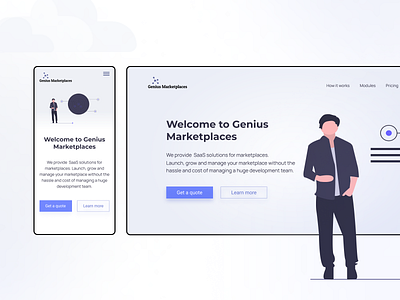 Genius Marketplaces Landing Page figma illustration landing page ui ux