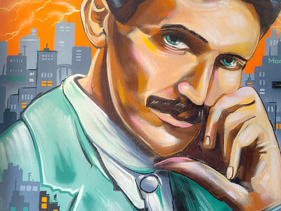 Τέσλα - Tesla athens illustration photoshop street art urban art wall design αθήνα σχέδιο φωτογραφία