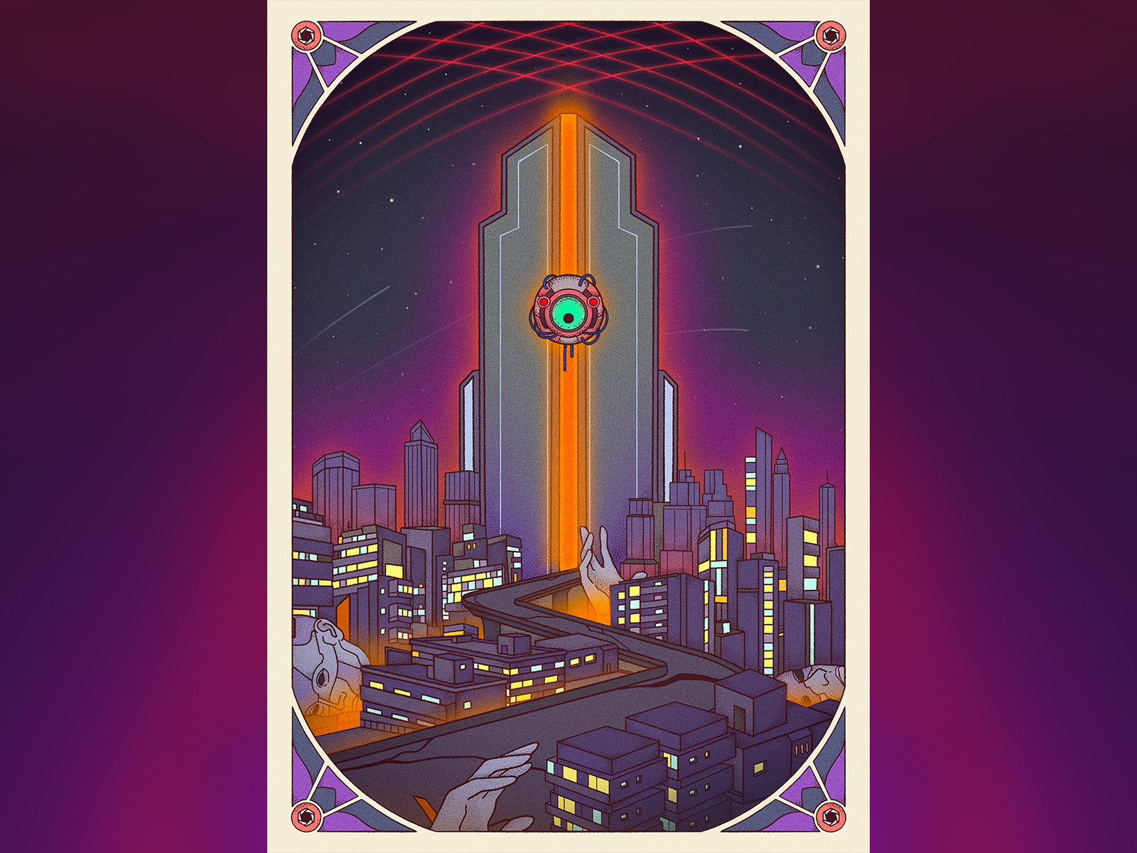 Big Brother big brother blade runner bladerunner cyberpunk dystopian dystopic eye gig poster illustration laser noise poster retro surreal texture vintage