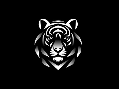 Baby Tiger - Black & White Art Print by Gal Design