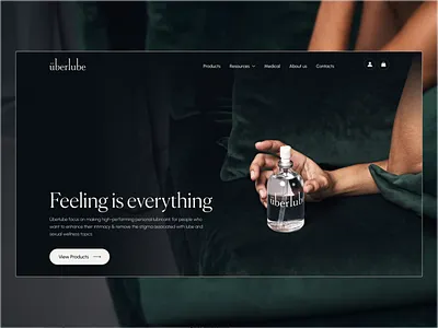Uberlube - Hero Section Exploration branding hero section intimate lubricant product ui design