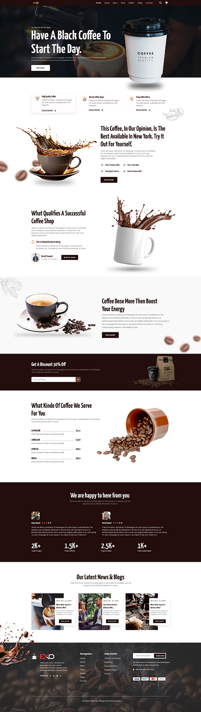 Coffee Landing Pages UI Design branding graphic design landing pages product design redesign ui uiux user experience user interface web design website design