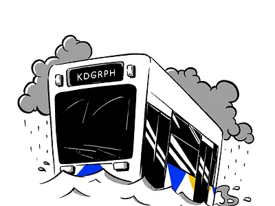 Public transport two years after clean design digitalart flat illustration