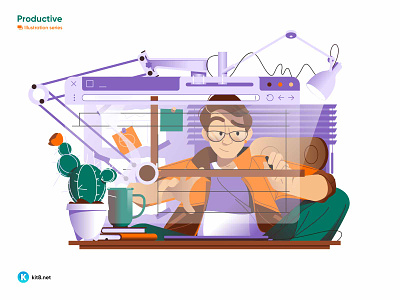 Man working on website or app, ui ux design vector illustration character design develop engineering illustration kit8 man programming ui ux vector work