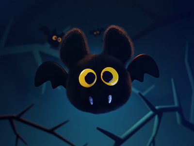 Vampire Bat Tutorial 3d bat blender character fur halloween illustration render spooky stylized tutorial