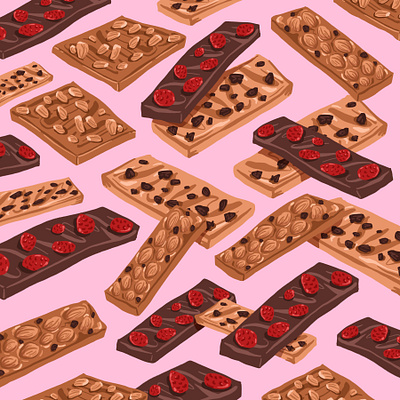 Chocolate bar almond art choco chocolate bar color design digital art food girlsart illustration procreate