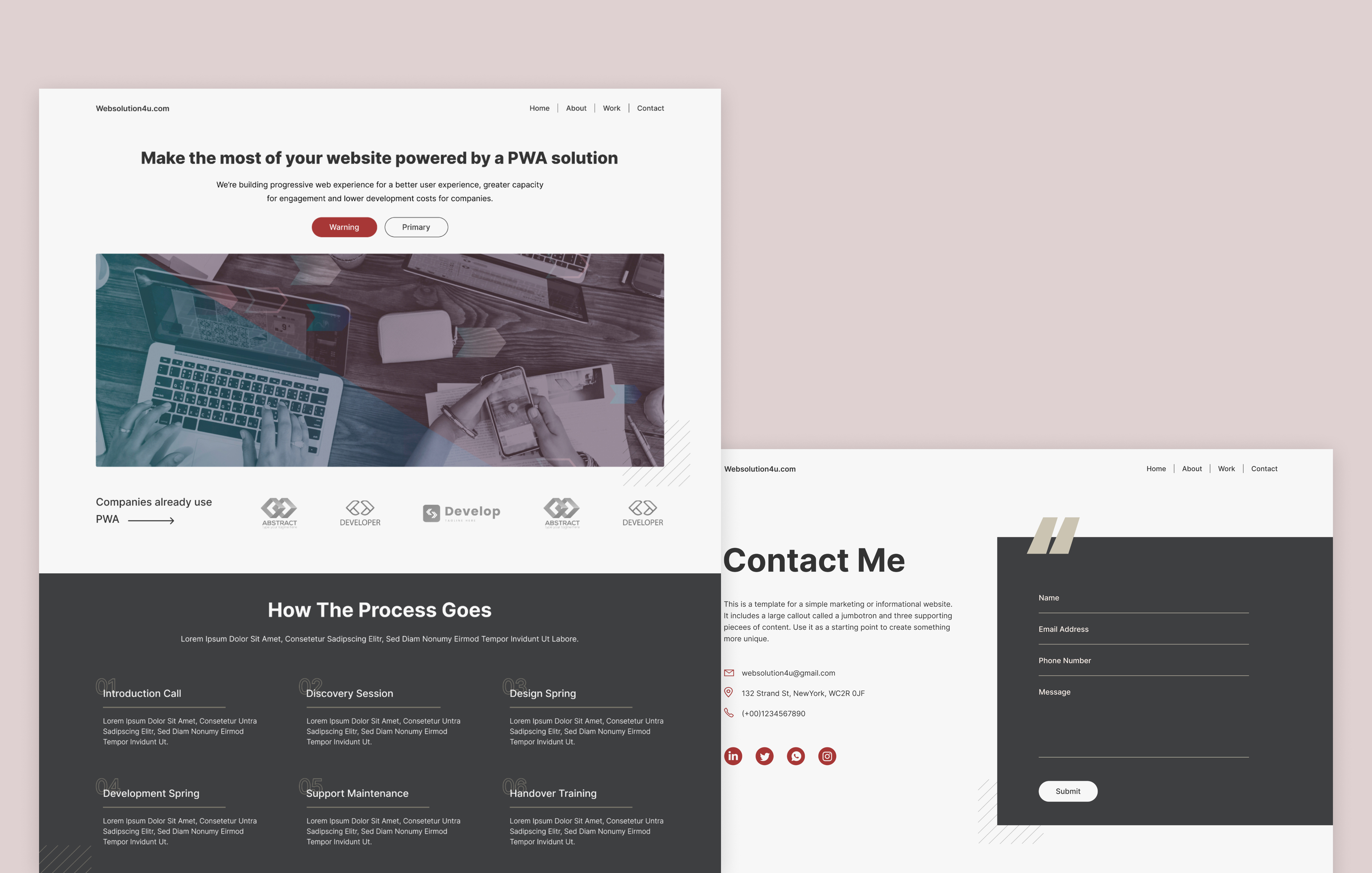 Development agency website design build website clean computer contact contact us design development graphic design header it landing page minimal pwa development services ui ui design web design web ui website design website development