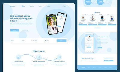 Online Medical Consultations Landing Page Design app design landing ui ux