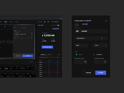 Trading Panel UI Design account alerts chartanalysis crypto dashboard pricealert pricing trading ui uxdesign