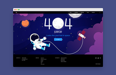 404 Error Page - Lost in Space 🚀 404 404 page adobe adobe xd branding design error error page space ui ux web web design web site website xd