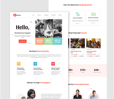 Charity And Donation Website UI Design charity donation fundraising ui ui template website design