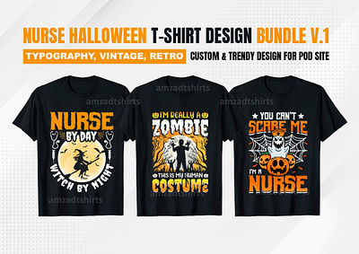 Nurse Halloween T-shirt Design graphic design horror