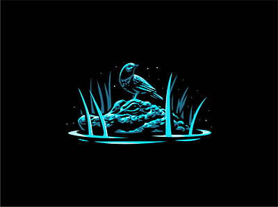 Crocodile And The Bird Logo 🐊🐦‍⬛ bird crocodile logo