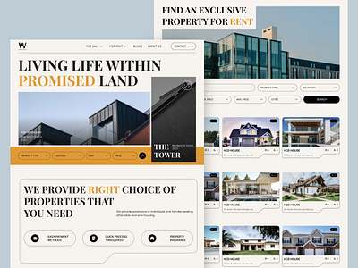 Real Estate Website Design creative figma house landingpage minimal modern propertywebsite realestate ui ux websiteui