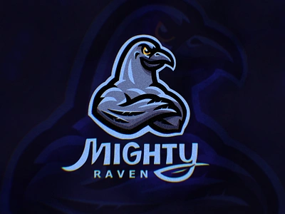 Mighty Raven Logo animal bird brand branding for sale illustration logo mark mascot nagual design raven