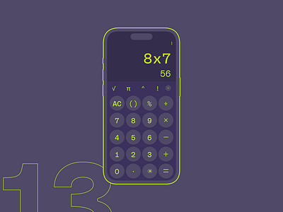 DailyUI #13 - Calculator 90daysofui calculator dailyui mobile ui product design