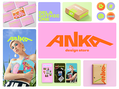 Naming | Logo | Brand identity | Packaging for fashion store brand identity branding for store brutal style brutalism fashion store logo mail envelop design mailbox design naming orange packaging packaging design pink pinkorange pop style social media design store style thank you card vibrant colors