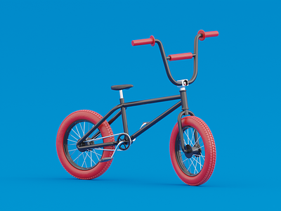 3D BMX bicycle 3d b3d bicycle bike biker blender bmx cartoon cute illustrations kawaii library render resources rigged