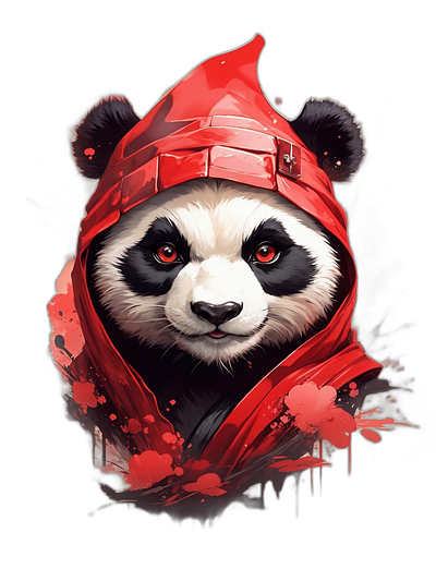 Petit Chaperon 🐼 design graphic design mascot logo panda red panda samouraï