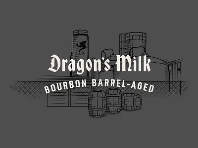 Dragon's Milk Rebrand beer bourbon barrel aged branding craft beer design dragon dragons milk grand rapids graphic design holland illustration logo logo design medieval michigan newhollandbrewing old english rebrand stout type