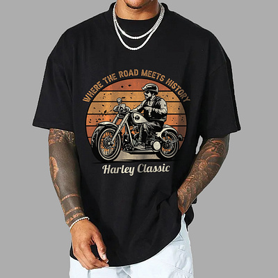 Vintage T-shirt design | Harley Davidson T-shirt custom t shirt graphic design harley davidson t shirt design vector design vintage logo vintage t shirt