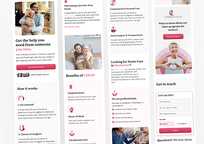Home Care Landing Page - Mobile clean design home care minimal modern personal care ui ux website