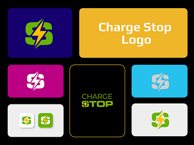 Charge Stop Logo art branding branding logo business logo creative logo design graphic design illustration logo logo designer logo folio logo maker loogo design minimal logo ui vectplus