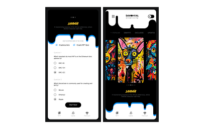 NFT QUIZ APP | FIGMA | FLUTTER android app design development figma graphic design ios app mobile app mobile design nft app nft art quiz app ui uiux ux
