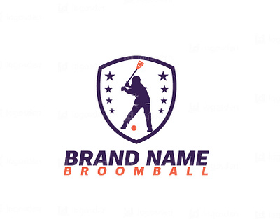 Broomball logo design logo art