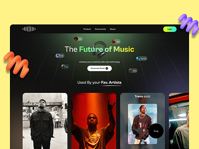 Future of Music artificial intelligence design figma design interaction ui ui designer websitel