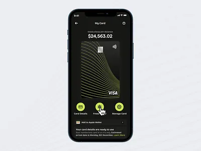 Freezing Card card card details crypto design freeze mobile payment web