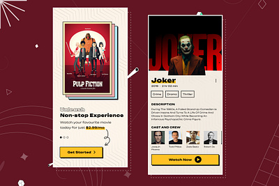 "Discover the World of Cinema: Movie App app dark design mobile ui