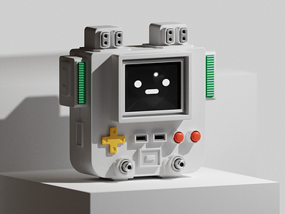 Handheld game console 3d blender c4d character console cute everyday game gameboy illustration