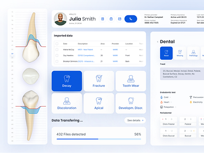 Dental management dashboard application data visualization dental dental care dental x rays design graphic design healthcare motion graphics ui user interface ux web design