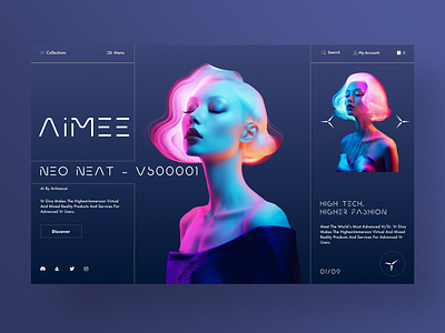 AiMEE Web Ui Design Concept ai ai fashion artificial intelligence design graphic design midjourney photography ui ui design ux ux design web design