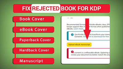 Fix your Rejected book within 1 hour book cover branding design ebook graphic design illustration manuscript