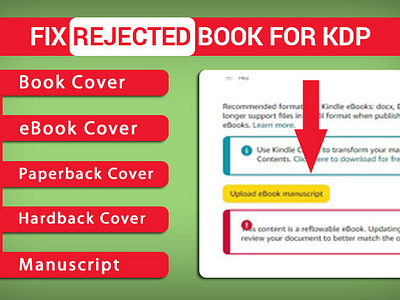 Fix your Rejected book within 1 hour book cover branding design ebook graphic design illustration manuscript