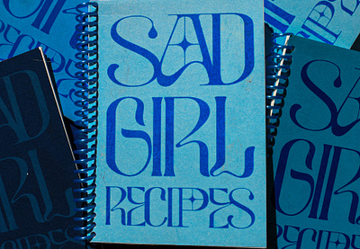 Sad Girl Recipes book design graphic design print risograph typography