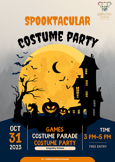 Halloweens Party poster graphic design illustration poster typography