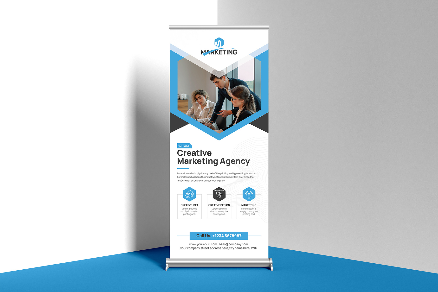 Rollup Banner advertisement banner banner design branding graphic design photoshop print print design rollup rollupbanner signage ui