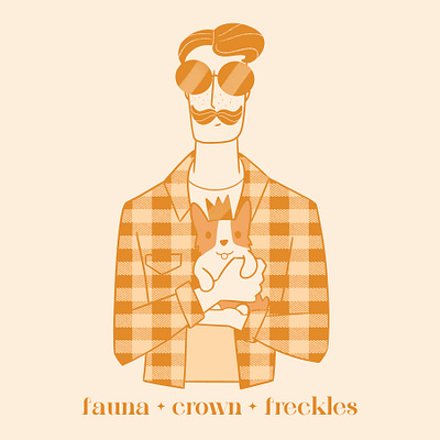 Inktober 2023 - fauna- crown- freckles dog graphic design illustration inktober pattern pets procreate
