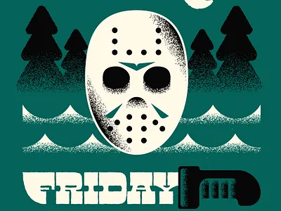 Friday the 13th autumn branding character design fall flat graphic design halloween horror horror movie icon illustration illustrator jason vorhees logo movie movie character spooky vector vector design