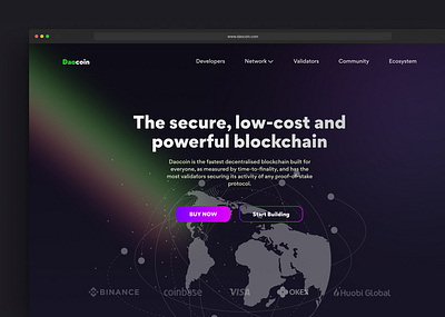 Daocoin Blockchain Landing Page 3d blockchain graphic design logo ui