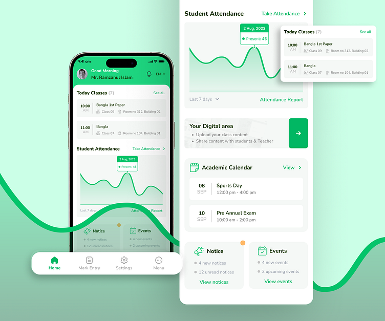 School Management System Mobile Application (ems) By Kh Rakib On Dribbble