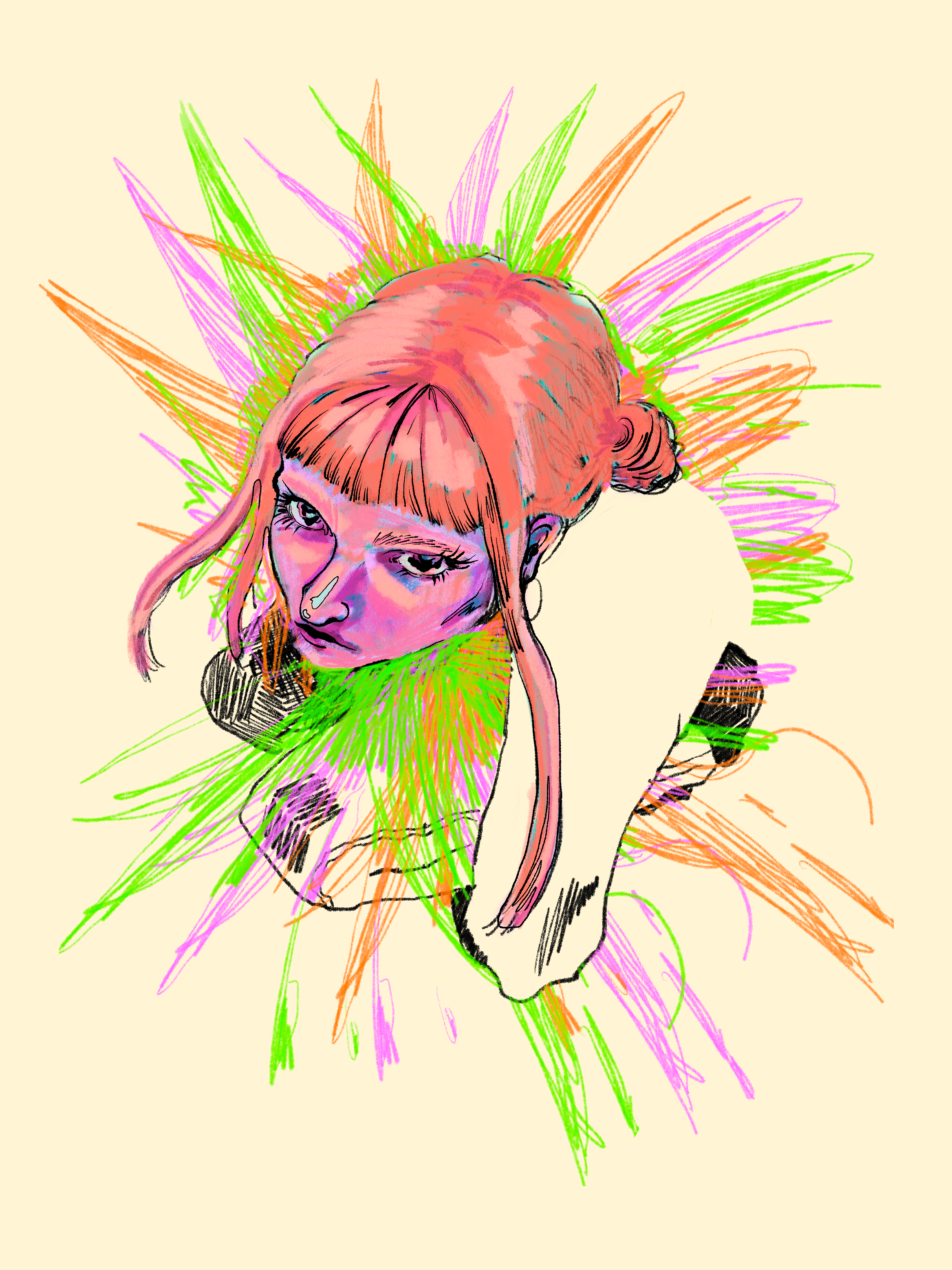 Thought too hard art branding design fineart illustration procreate 5