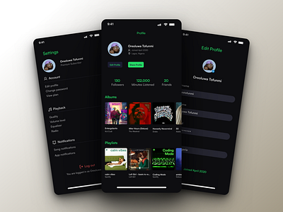 Daily UI 006 - User Profile UI daily ui design spotify ui ui design