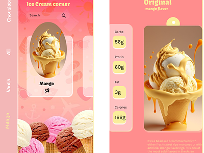 Ice Cream app design app design figma ice ice cream app ice cream app design mango mango iceram ui ui app design ui ice ui icecream uiux app uiux icecream