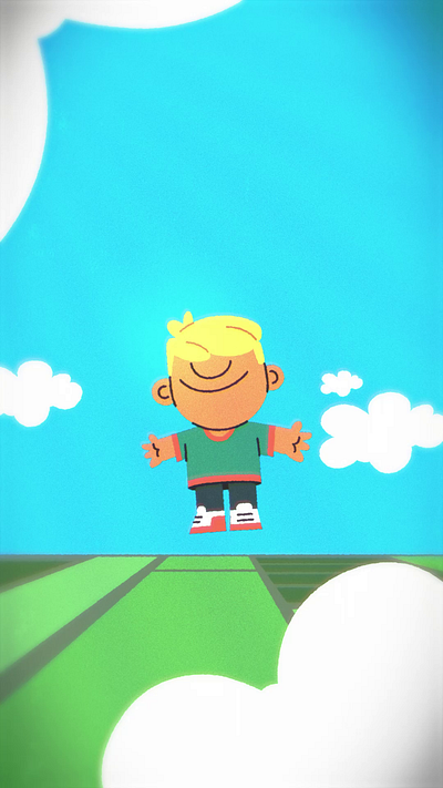 In the clouds! 2danimation after effects animatedloop character design characteranimation illustrator motion graphics