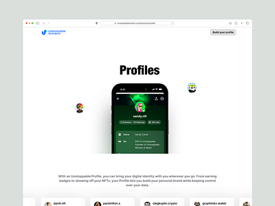 Profiles - Your digital identity design ui design