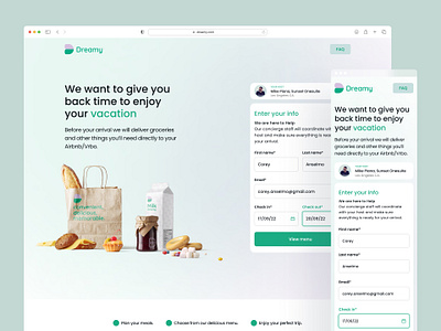 Dreamy - Web App product design ui user interface uxui visual design webapp